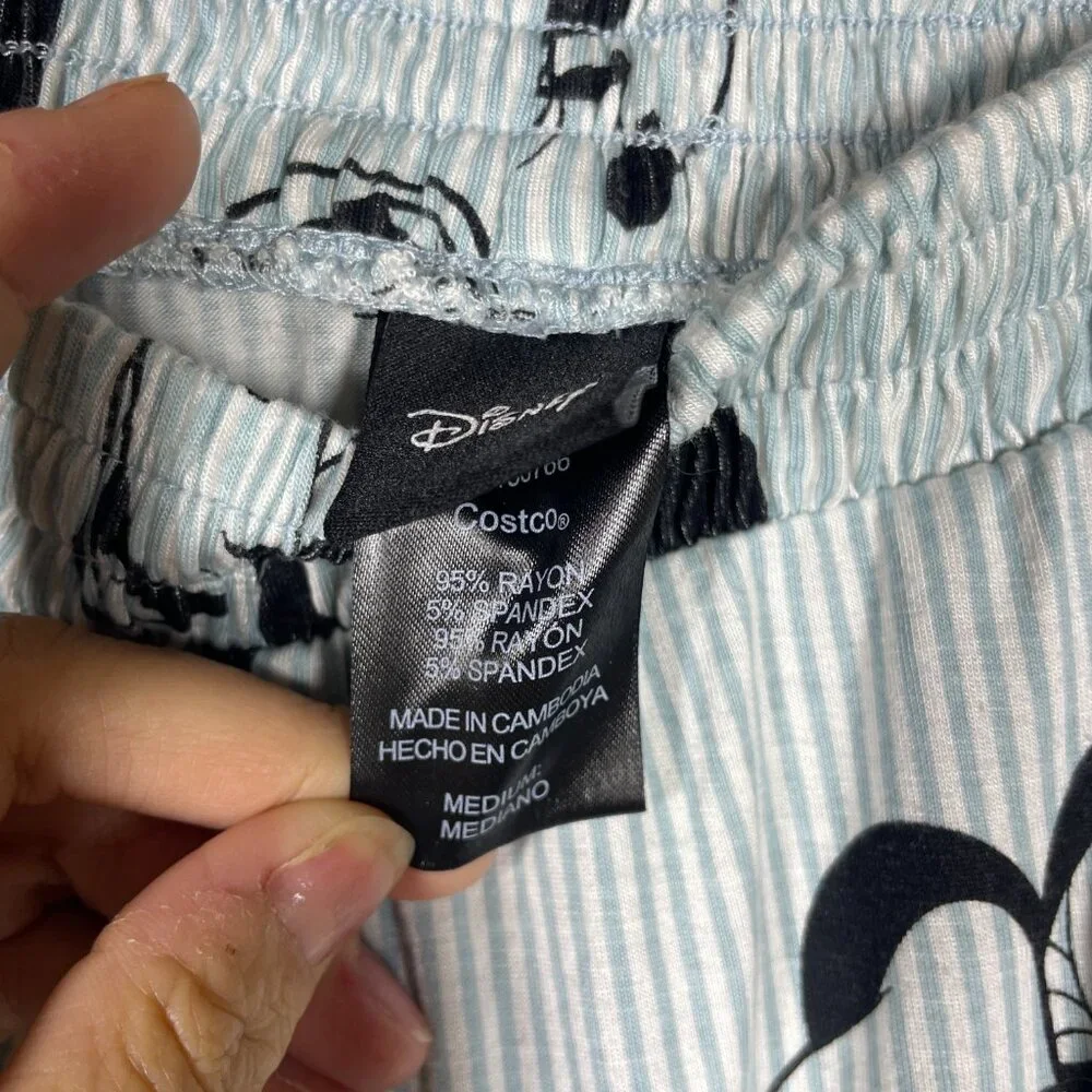 Disney Mickey/Minnie Mouse Blue Striped Top & Shorts Pajama Set SZ Medium! - Picture 5 of 7